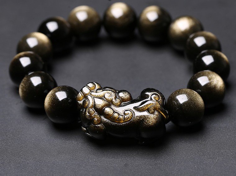 Golden Obsidian Pixiu Bracelet