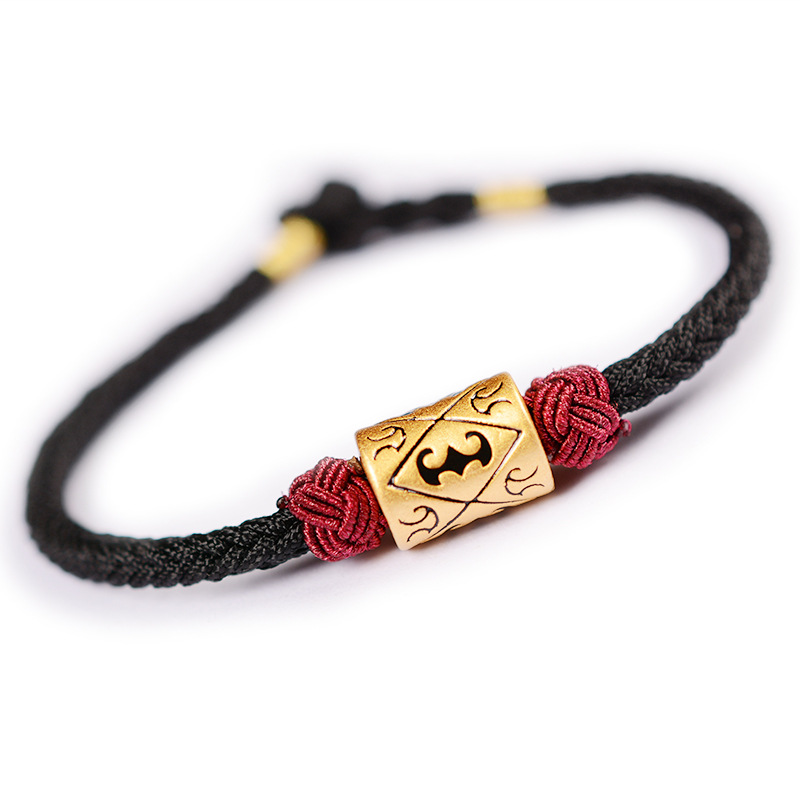 Black bracelet on white background