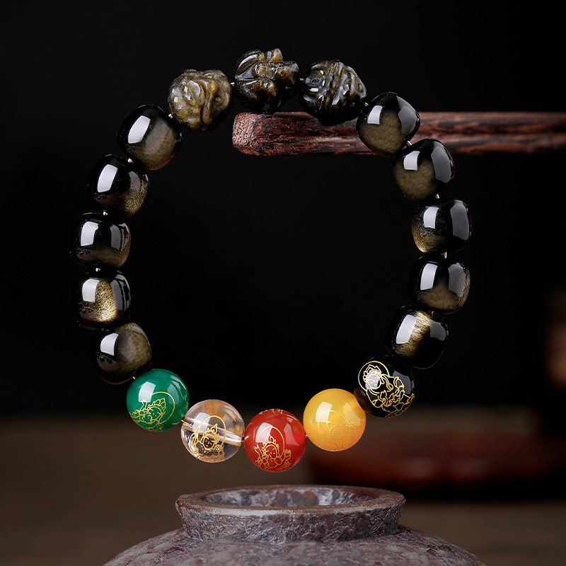 year of the snake 2025:Five Celestial Deities Chinese Zodiac Blessing Bracelet-main