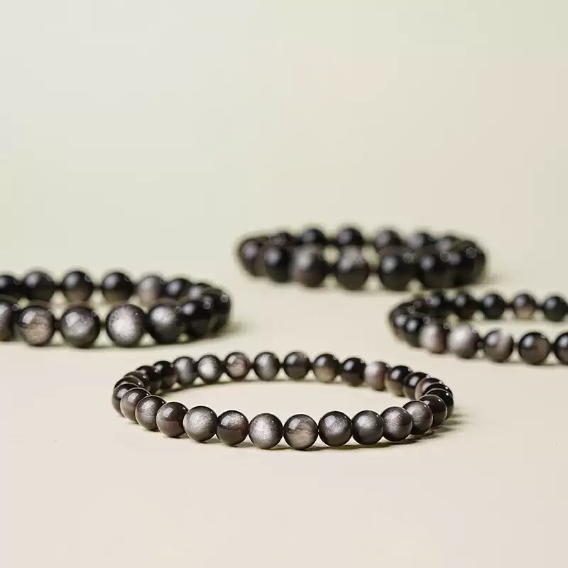 Silver Sheen Obsidian Bracelet