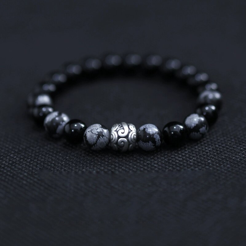 Snowflake Obsidian wukong bracelet