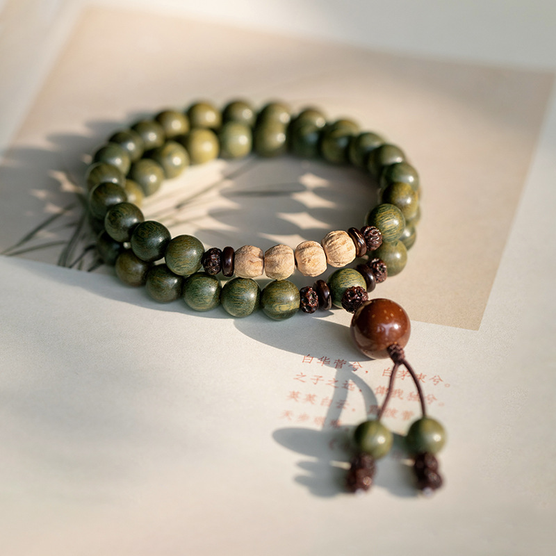Full view of the Verdant Harmony Double Wrap Bracelet