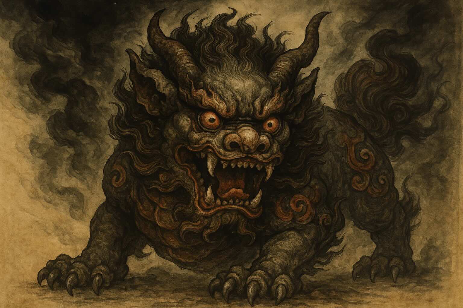 A fierce-looking mythical creature known as Pixiu, often questioned in Feng Shui discussions with "Can Pixiu bring bad luck?